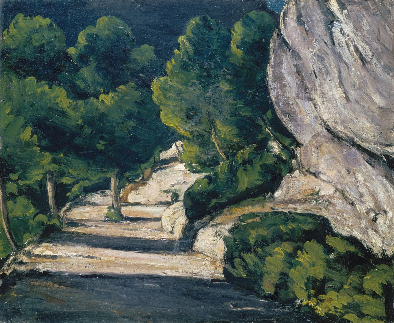 Landskap. Väg med träd i Rocky Mountains av Paul Cézanne