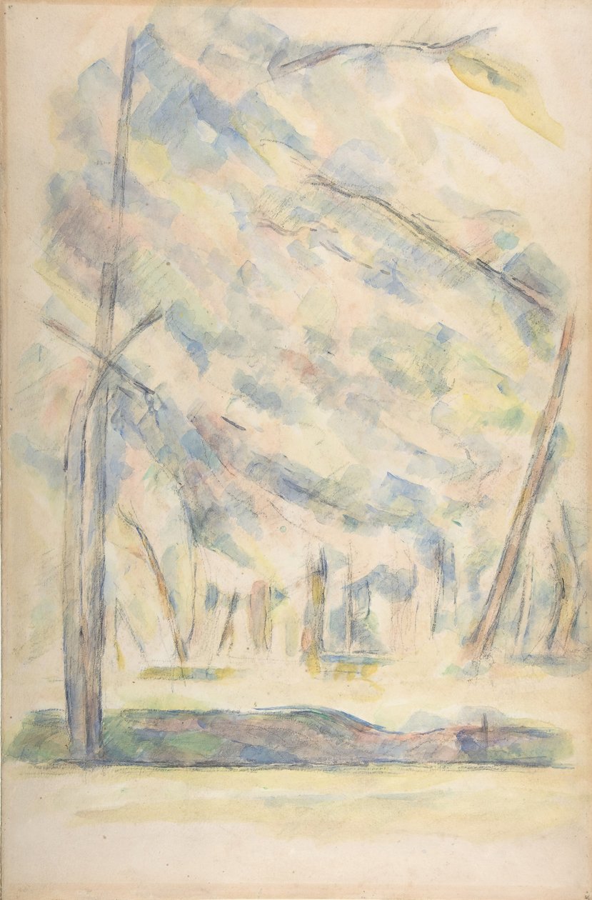 Landskap recto, Skiss av stenar verso, n.d.. av Paul Cézanne