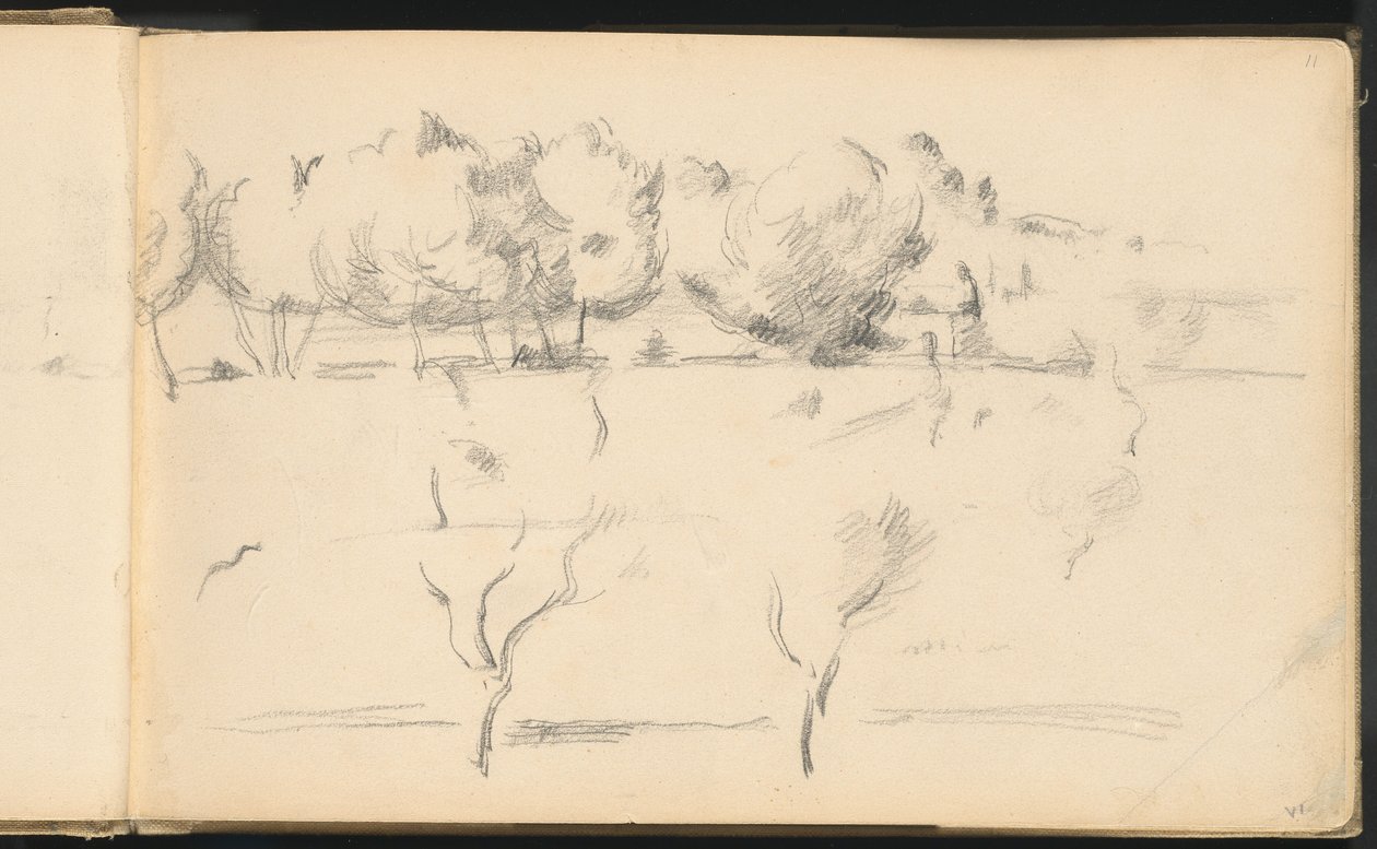 Landskap med träd av Paul Cézanne
