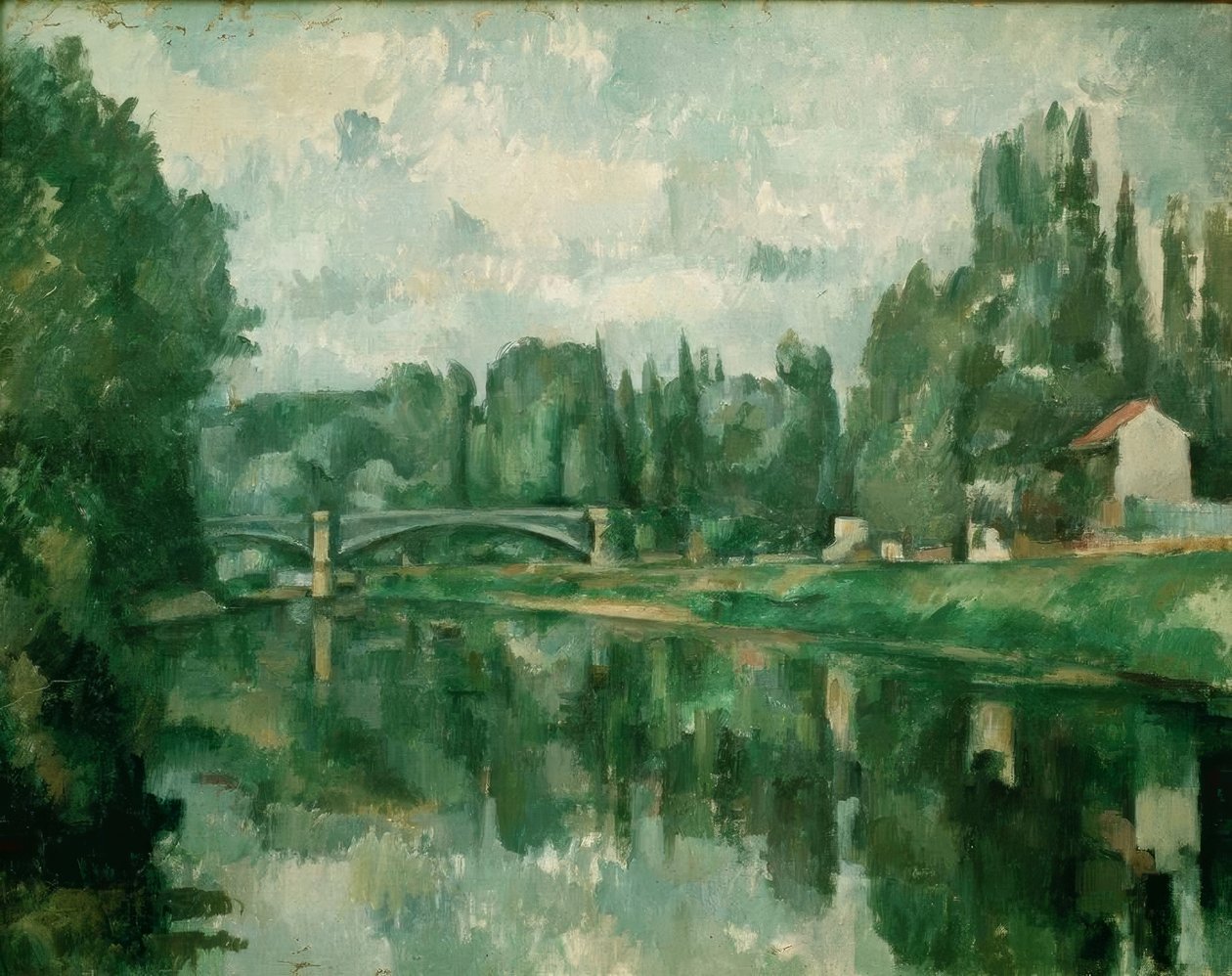 Le Pont de Creteil (Bron över Marne, i Creteil av Paul Cézanne