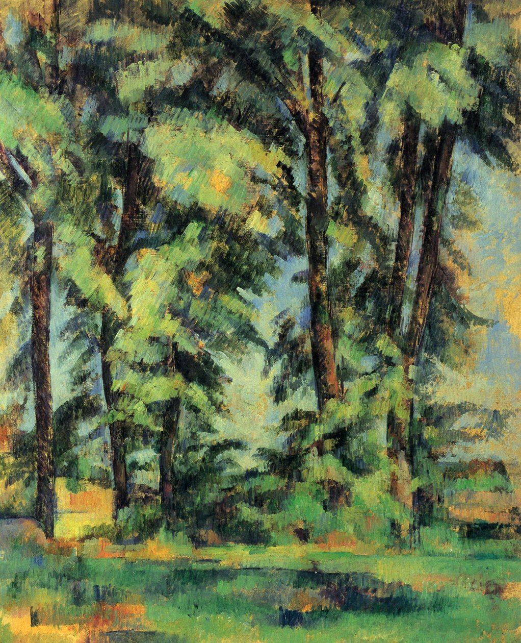 De stora träden vid Jas de Bouffan av Paul Cézanne
