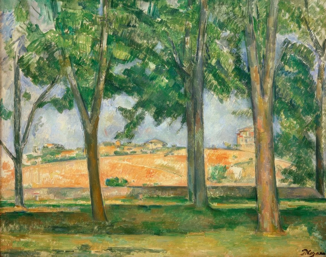 Kastanjeträden i Jas de Bouffan av Paul Cézanne