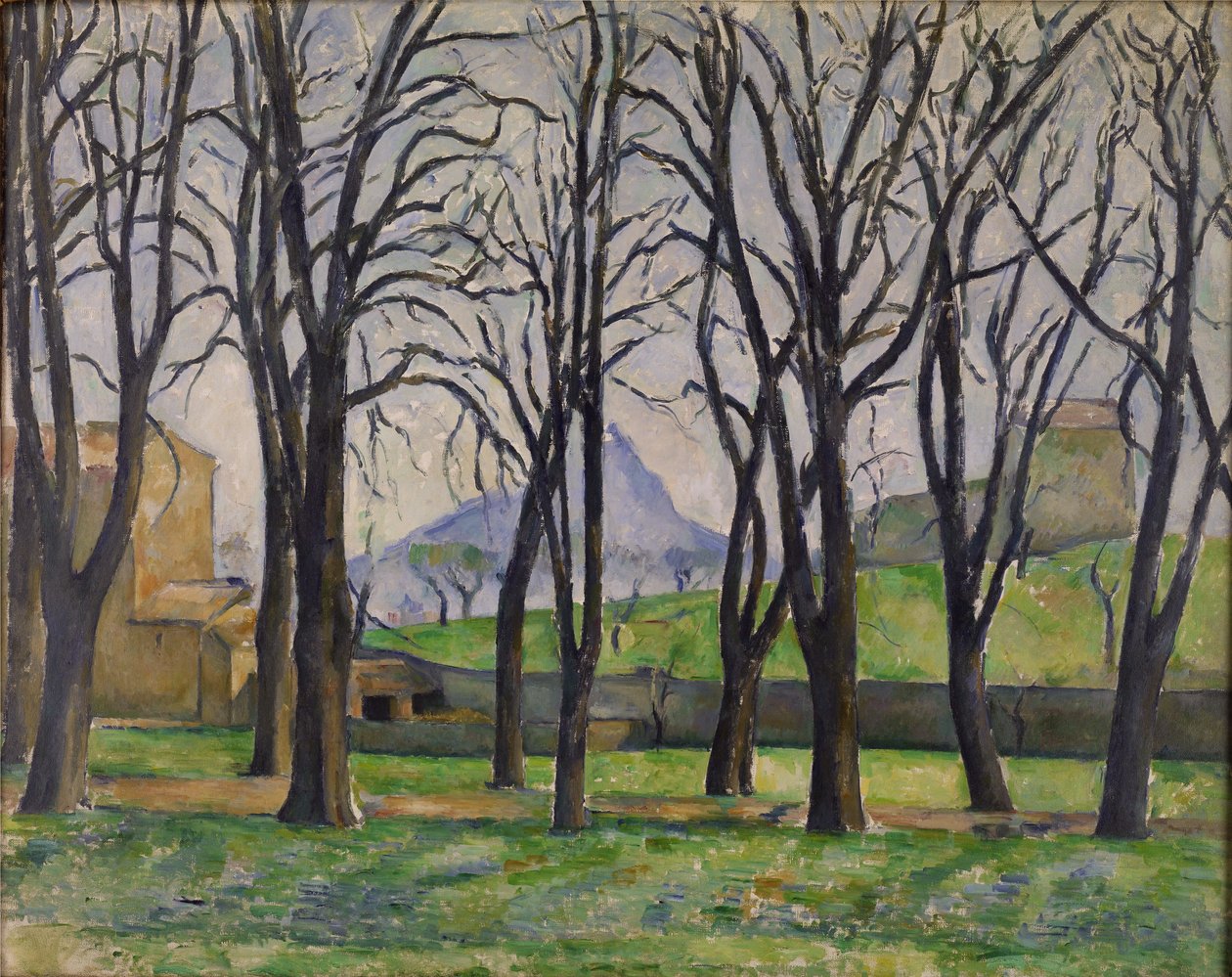 Kastanjeträden i Jas de Bouffan på vintern av Paul Cézanne