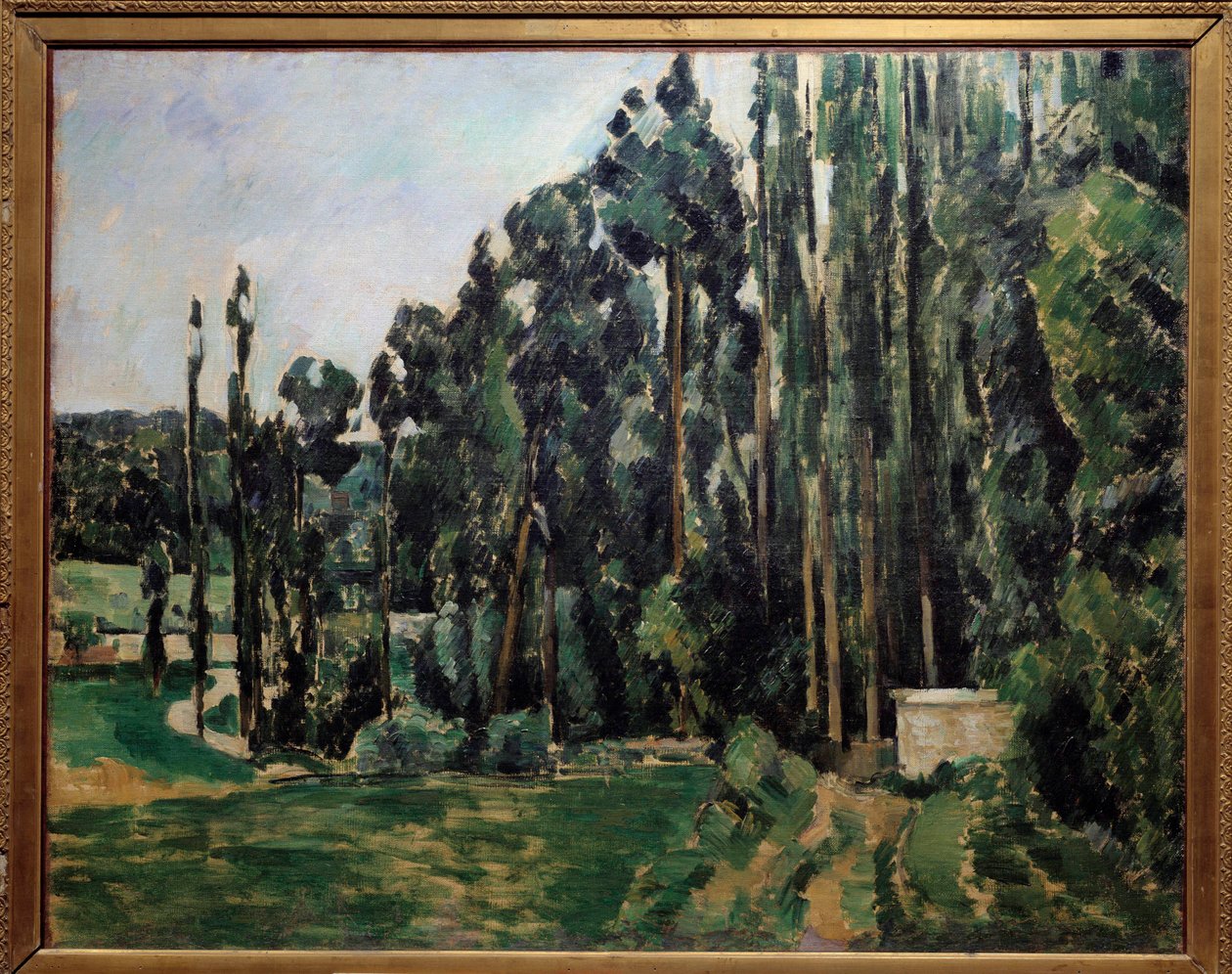 Les poplars Målning av Paul Cezanne (1839-1906) 1879 Sön. 0,65x0,81 m Paris, musee d