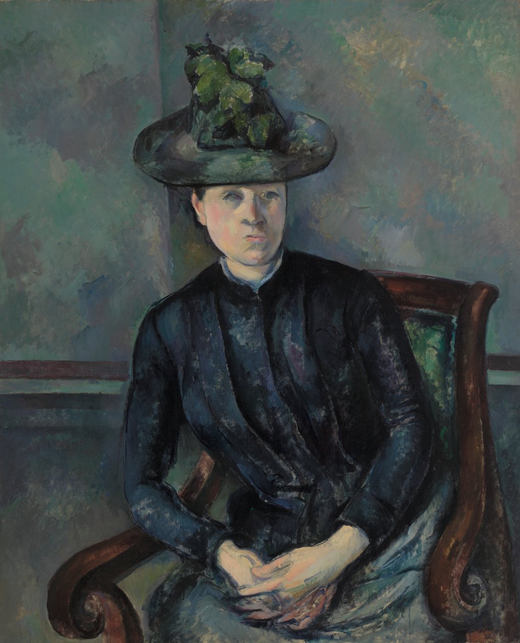 Madame Cézanne med grön hatt av Paul Cézanne