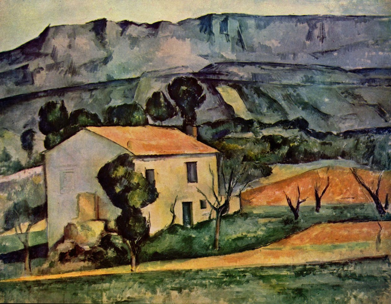 Hus framför Sainte-Victoire nära Gardanne av Paul Cézanne