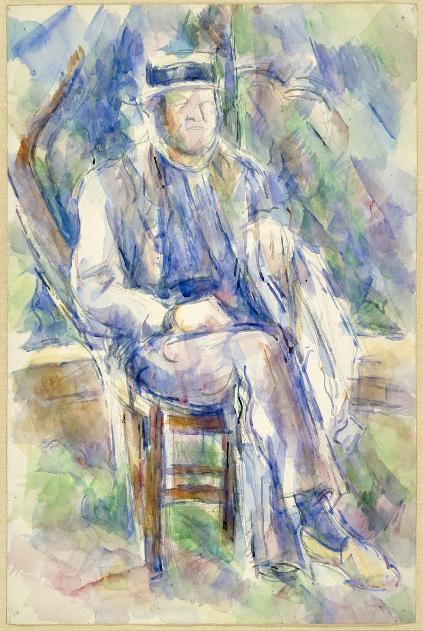 Man som bär en stråhatt, 1905-06 av Paul Cézanne