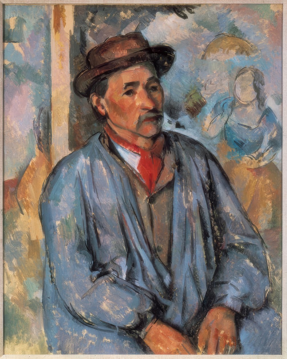 Man i blå smocka av Paul Cézanne