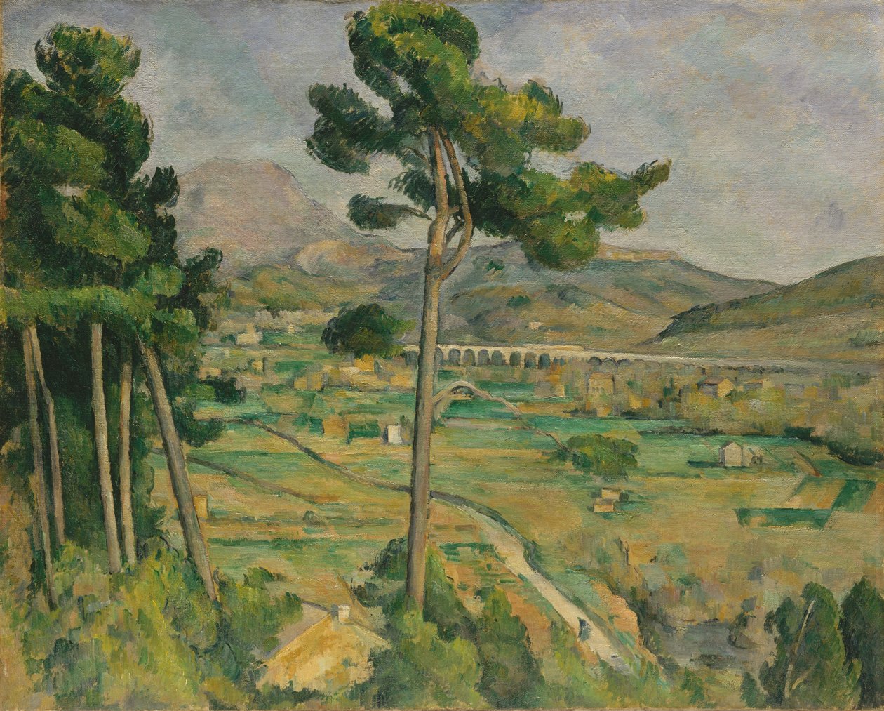 Mont Sainte-Victoire och viadukten i Arc River Valley, 1882-85. av Paul Cézanne