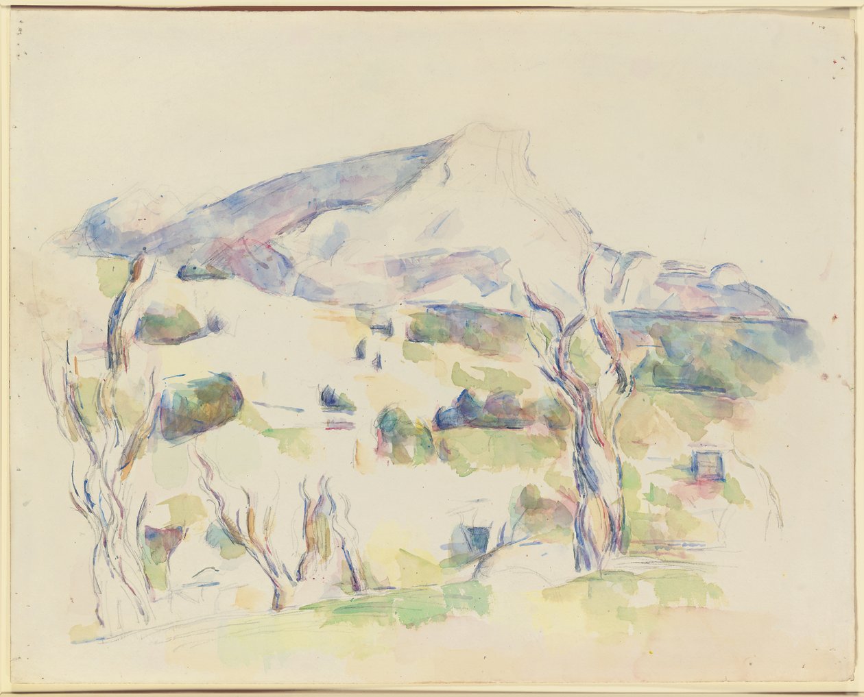 Mont Sainte-Victoire, utsikt över Lauves, 1902-06 av Paul Cézanne