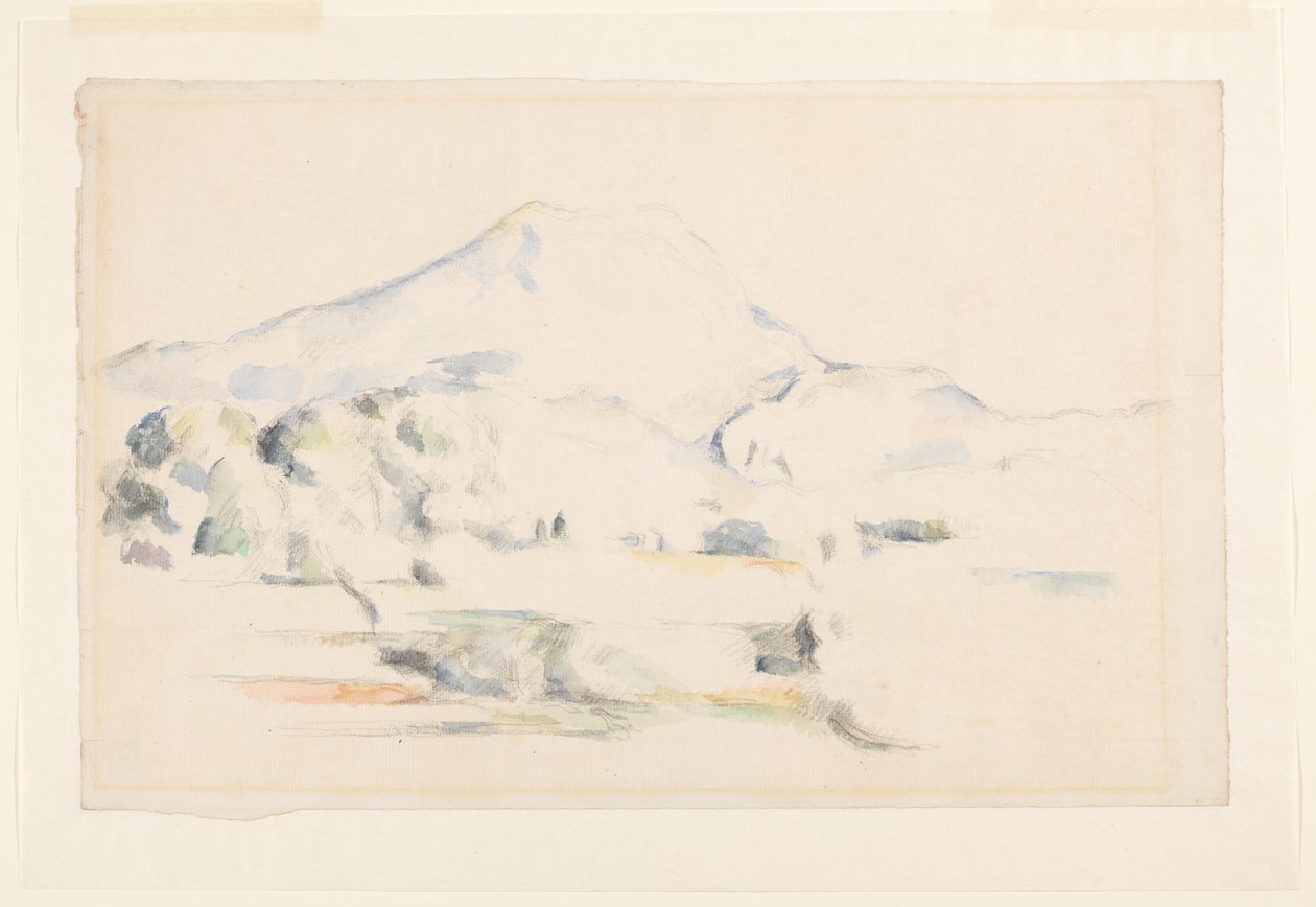 Montagne Sainte-Victoire, ca 1885-87 (grafit och akvarell på lagt papper) av Paul Cézanne