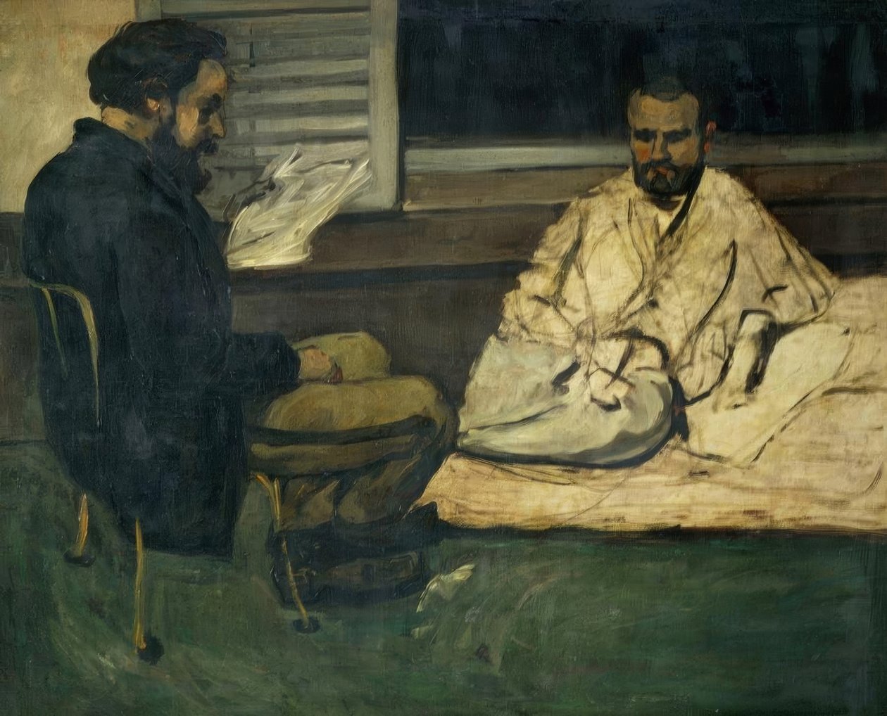 Paul Alexis läser för Emile Zola av Paul Cézanne