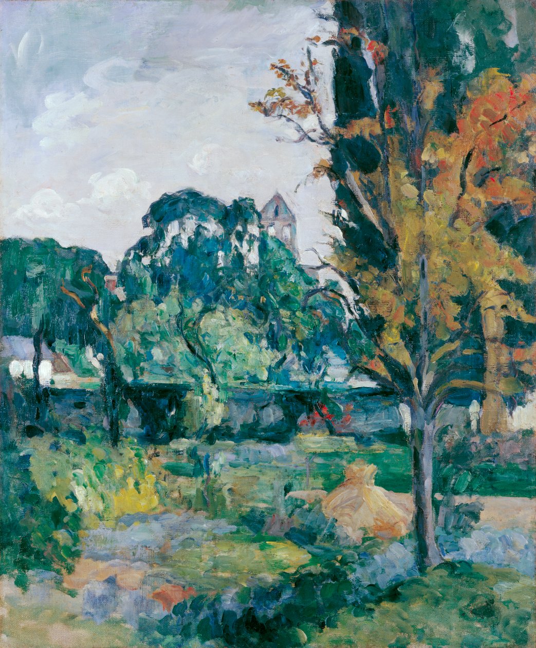 Landskap med klocktorn av Paul Cézanne