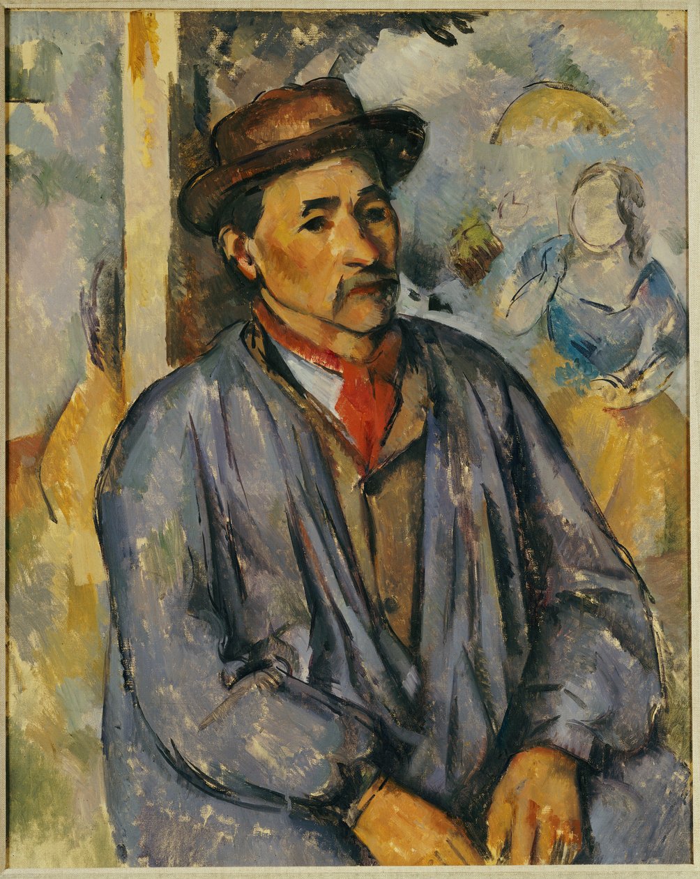 Bonde i blå skjorta av Paul Cézanne