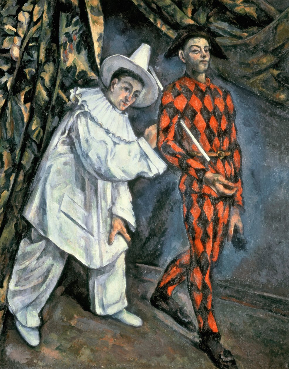 Pjerrot og harlekin (Mardi Gras), 1888 swed av Paul Cézanne