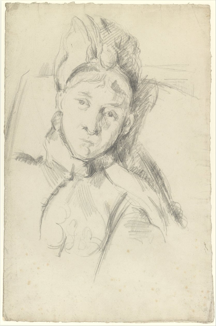 Porträtt av Hortense Cézanne-Figuet, konstnärens fru av Paul Cézanne