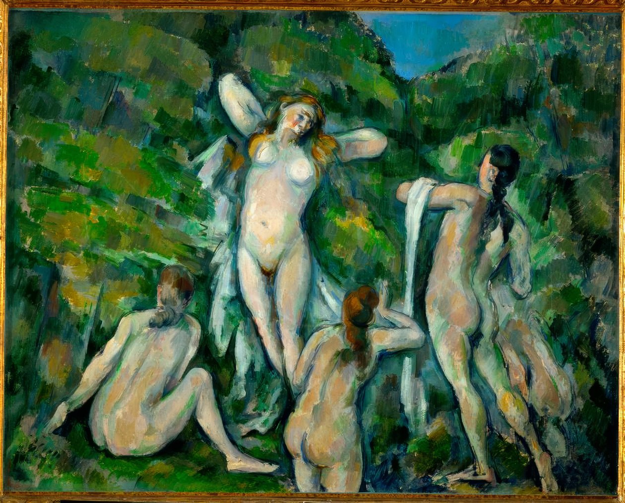 Fyra badgäster av Paul Cézanne