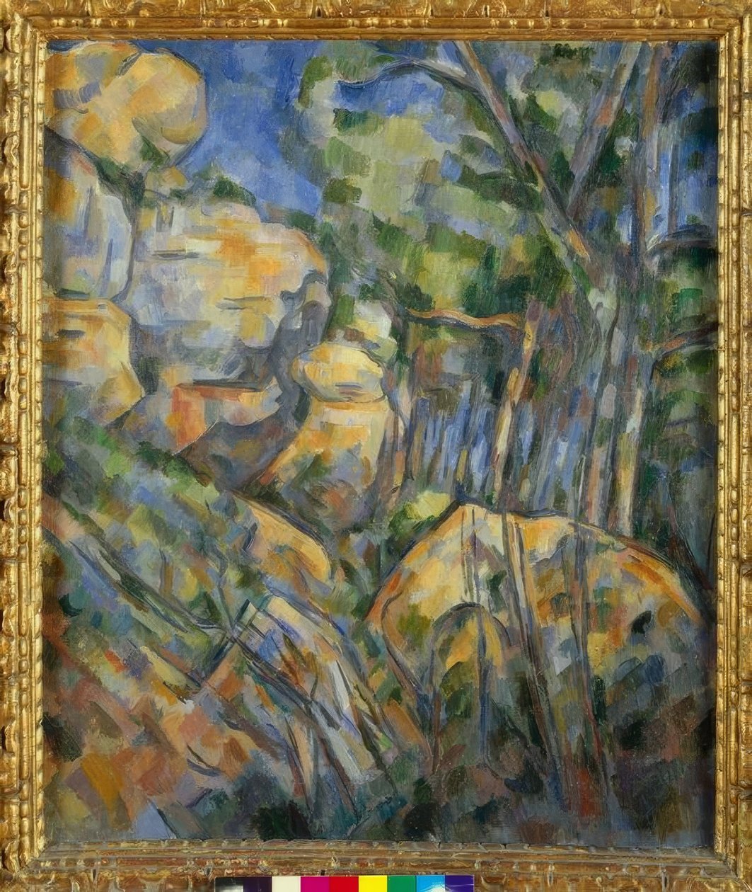 Stenar nära grottorna ovanför Château-Noir av Paul Cézanne