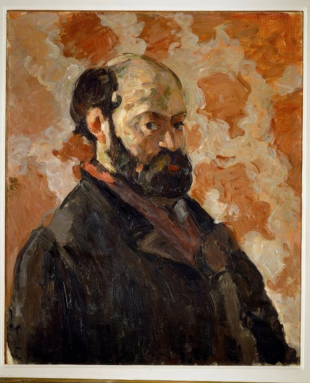 Självporträtt mot rosa bakgrund av Paul Cézanne