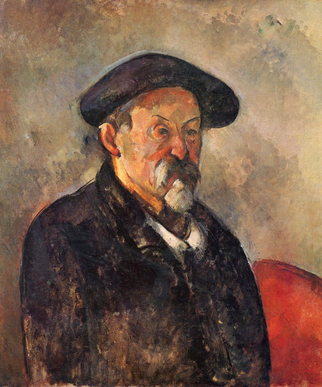 Självporträtt med basker av Paul Cézanne