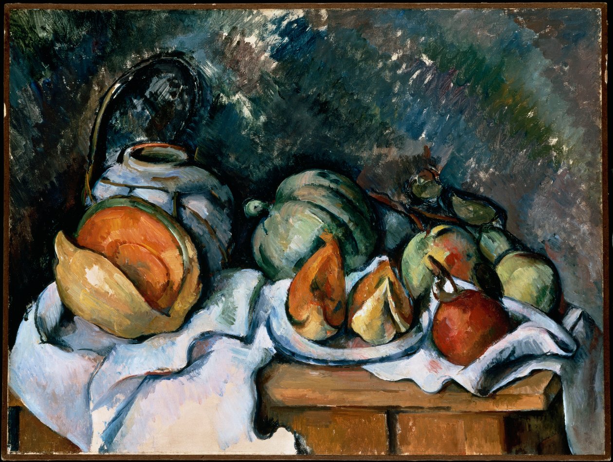 Stilleben med frukt och en ingefärakruka, c.1895 av Paul Cézanne