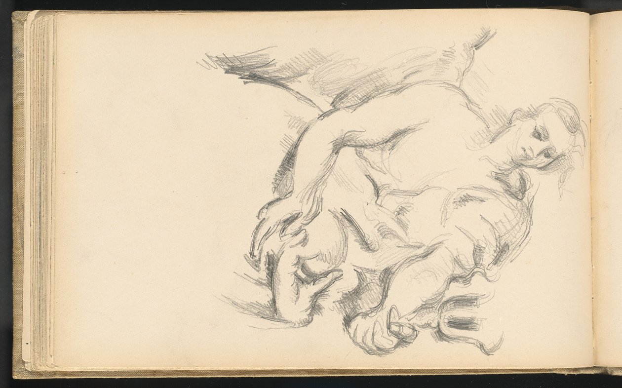 Studie av en ängel i Rubens "Profeten Elia" av Paul Cézanne