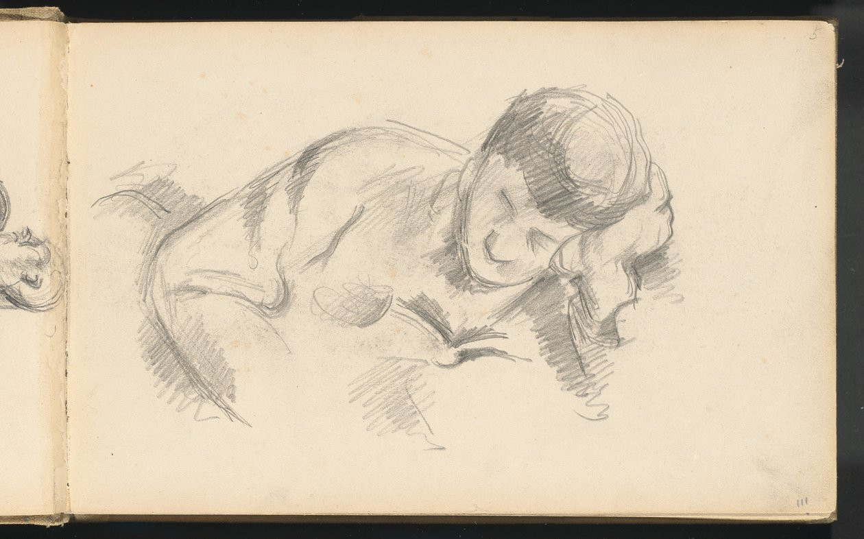 Konstnärens son lutad på armbågen av Paul Cézanne