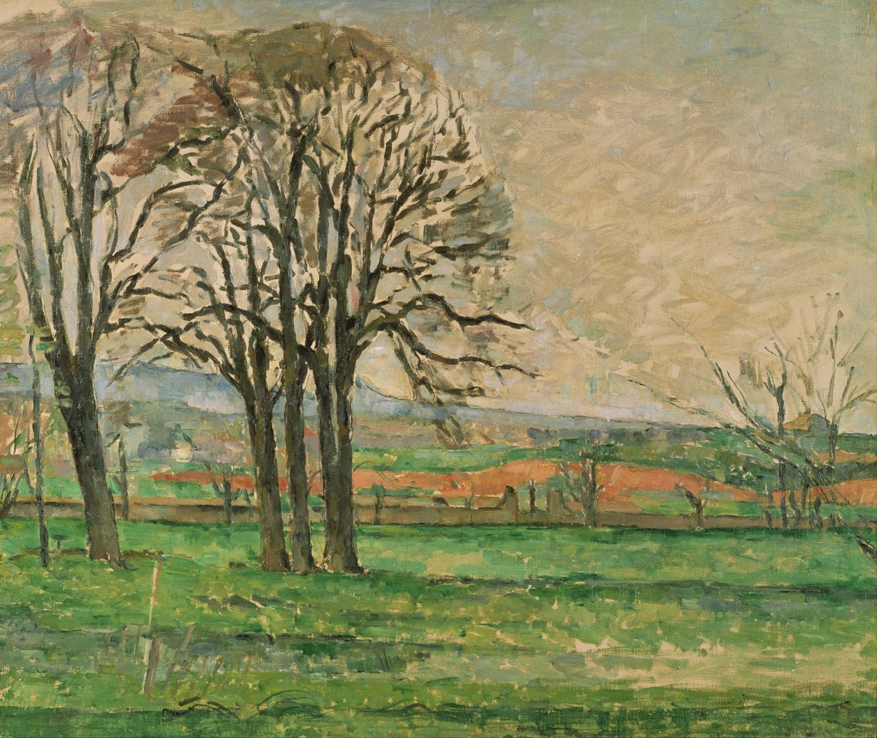 De kala träden vid Jas de Bouffan, 1885-1886 av Paul Cézanne
