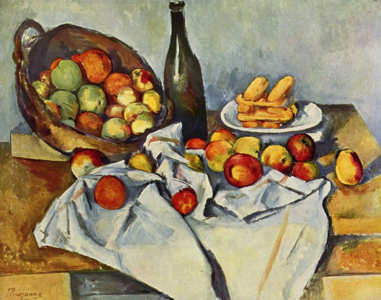 En korg med äpplen. av Paul Cézanne