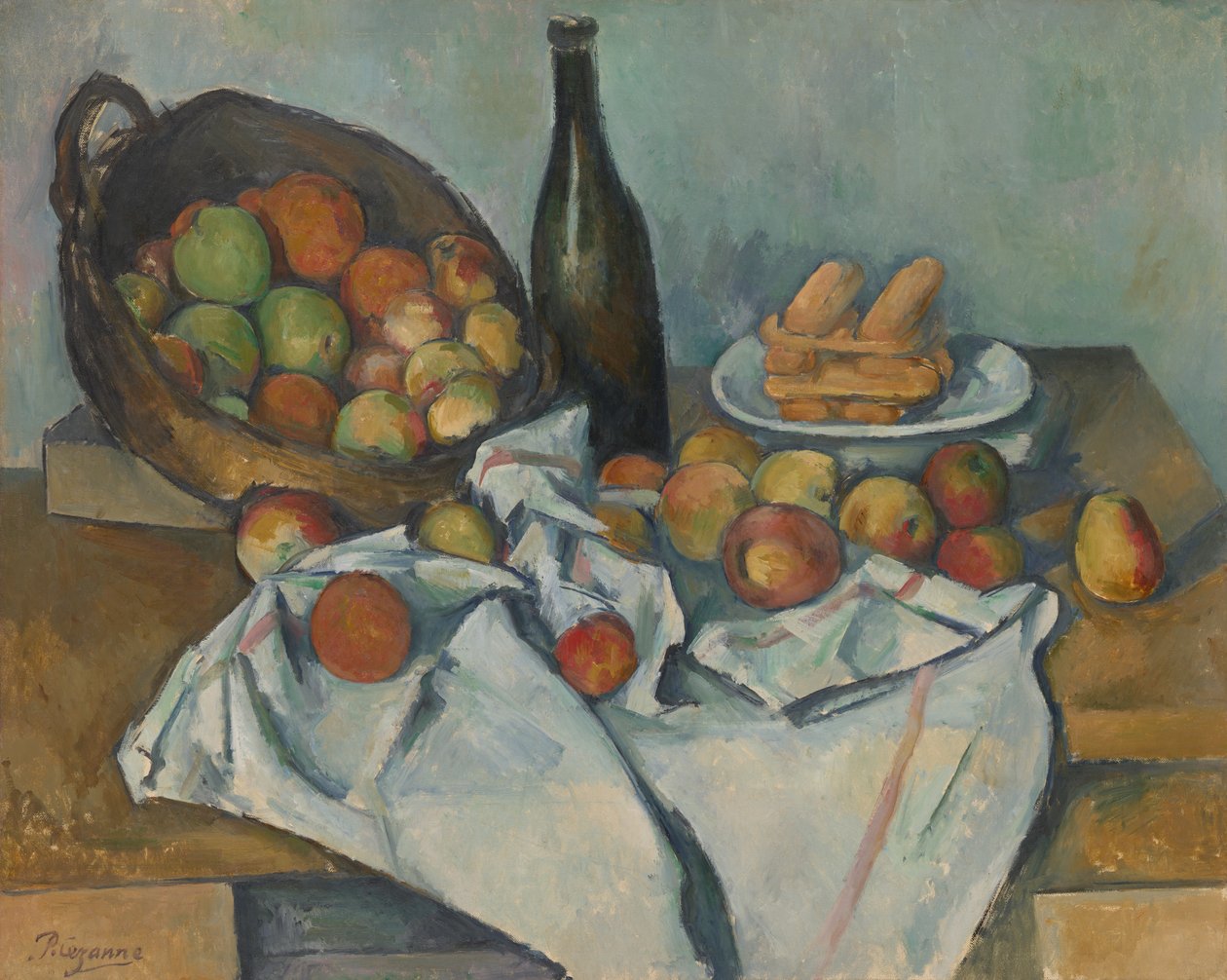 Korgen med äpplen av Paul Cézanne