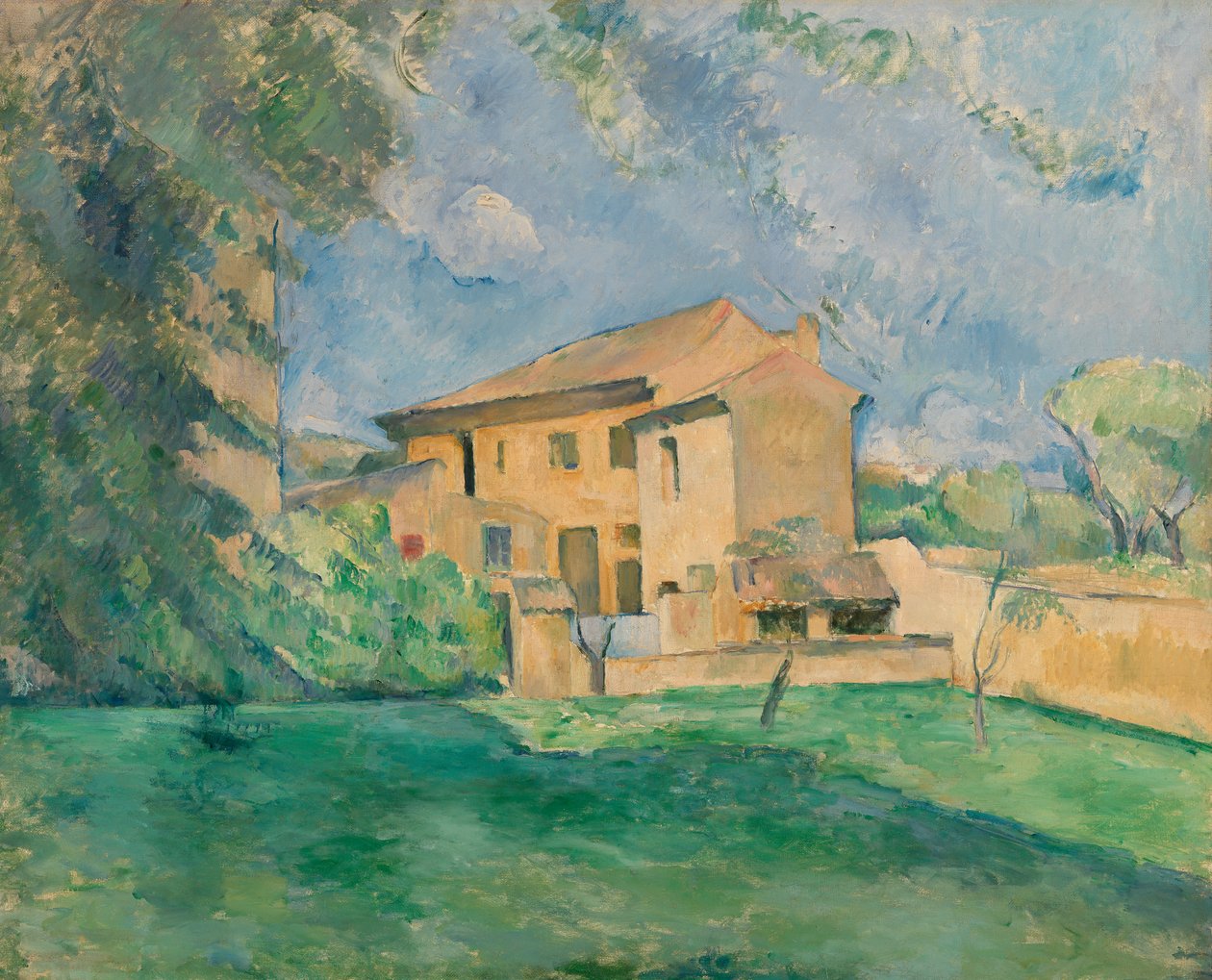 Gården vid Jas de Bouffan av Paul Cézanne