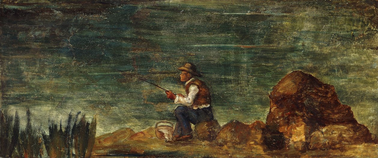 Fiskaren på klippan; Fiskaren på klippan, 1862-1864 av Paul Cézanne