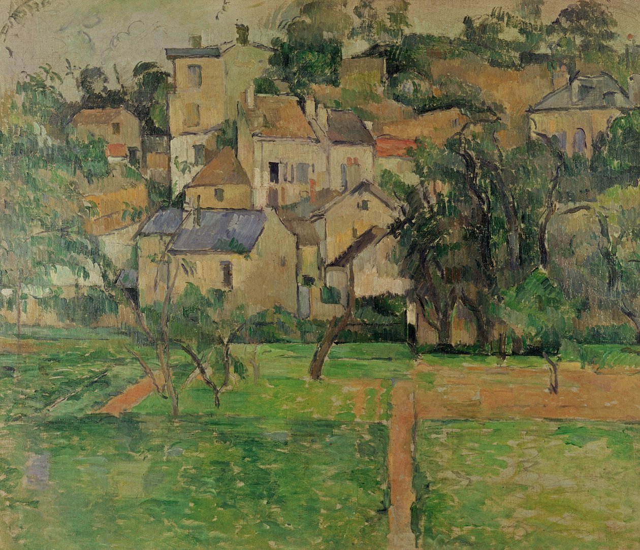 Le Hermitage i Pontoise, 1884 swed av Paul Cézanne