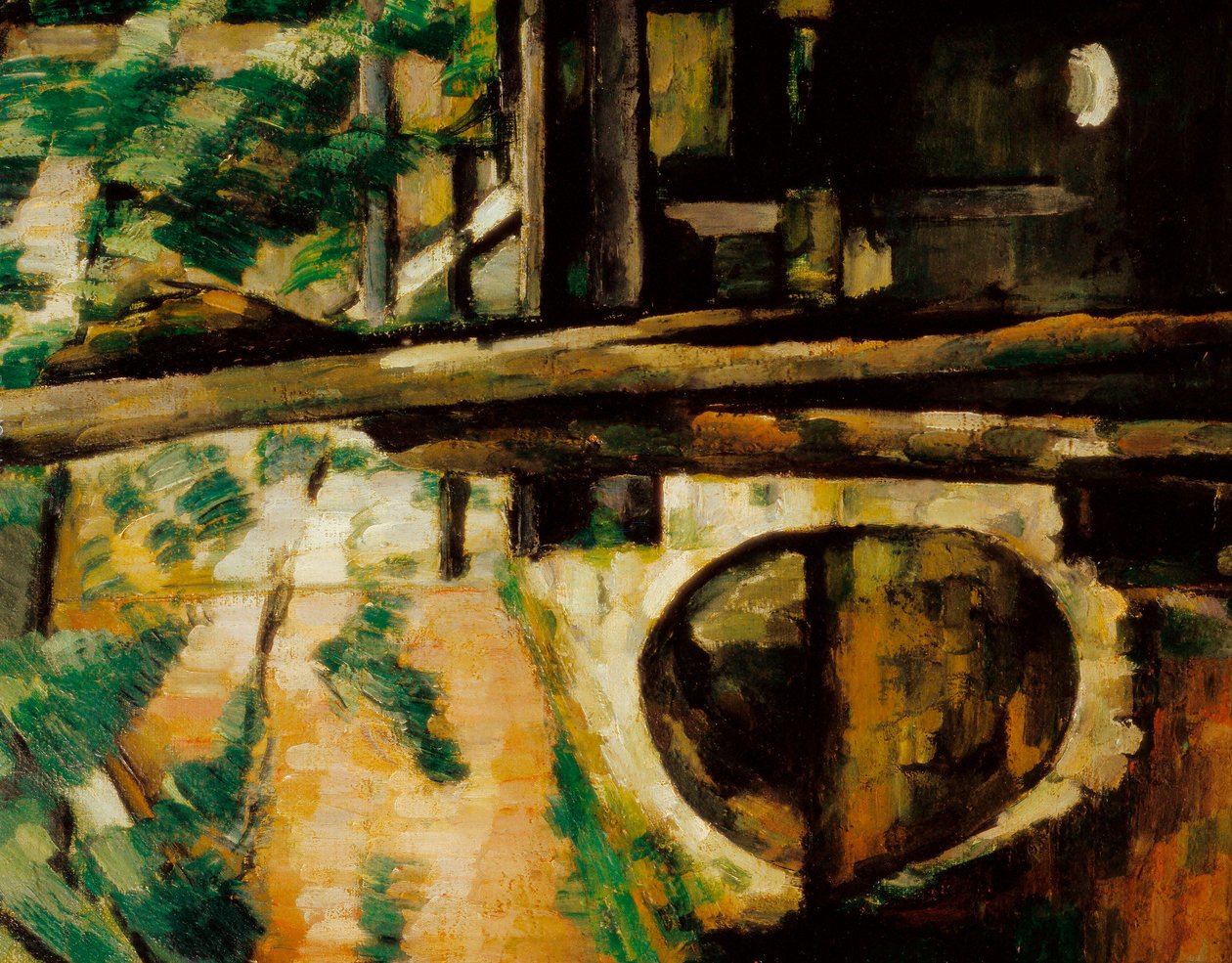 Bron vid Maincy (även känd som Pont de Mennecy), detalj av Paul Cézanne