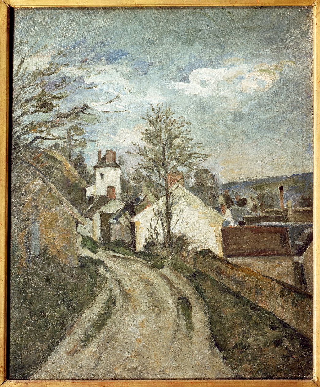 Doktor Gachets hus i Auvers (olja på duk av Paul Cézanne