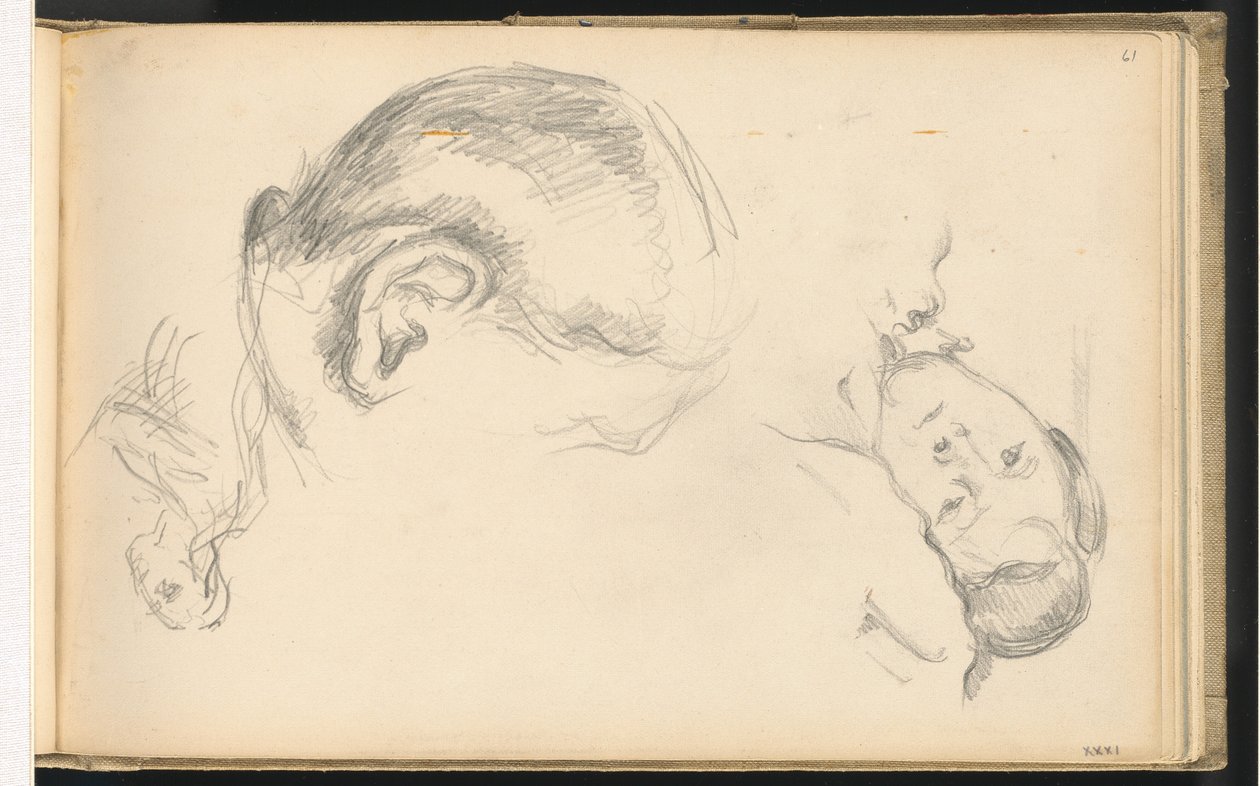 Tre huvuden, ett av Madame Cézanne av Paul Cézanne
