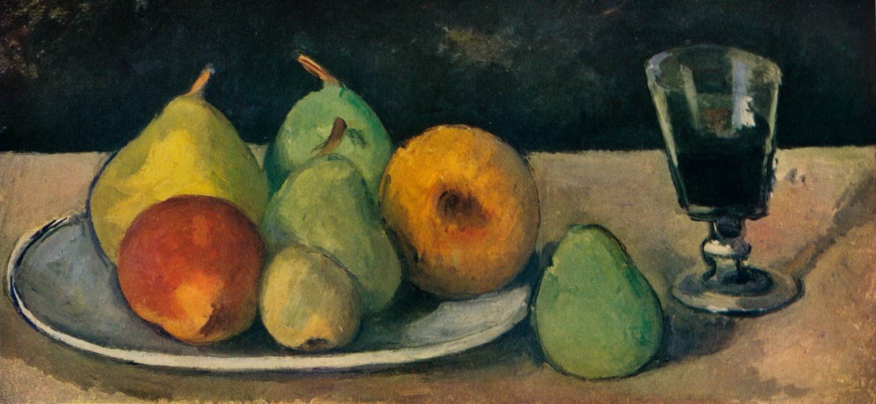 Glas och päron, 1879-80 av Paul Cézanne