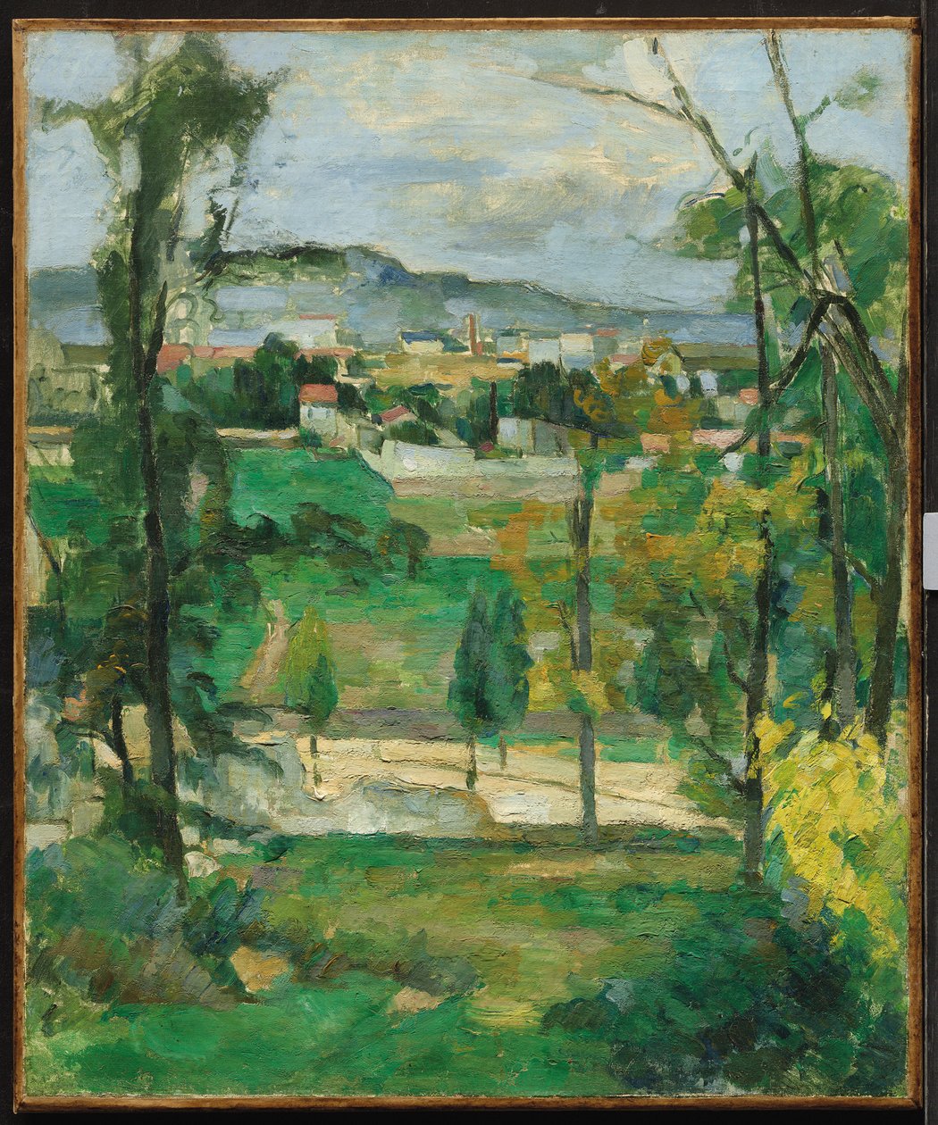 By bakom träd, Île-de-France, ca 1879 av Paul Cézanne