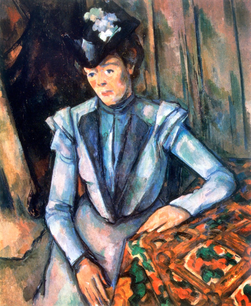 Kvinna sittande i blått, 1902-1906 av Paul Cézanne