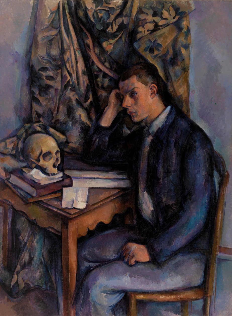 Ung man och skalle av Paul Cézanne