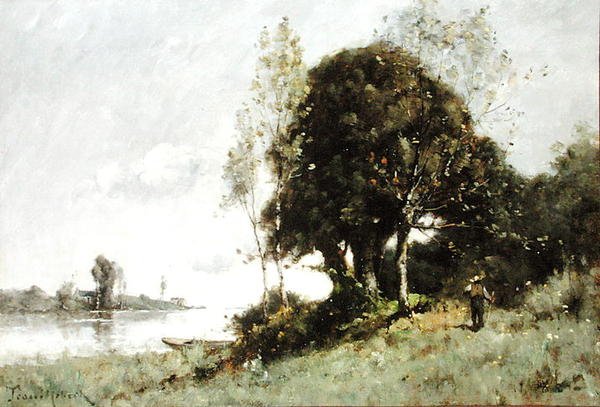 Isle on the Loire (olja på duk) av Paul Desire Trouillebert