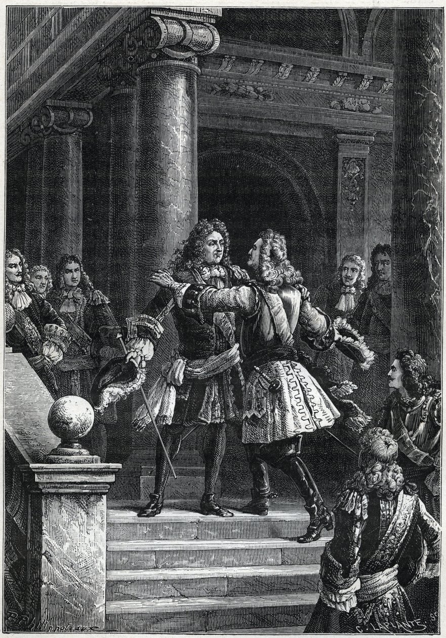 Rastattfördraget - Prins Eugen av Savojen och marskalken de Villars (befälhavare för oppositionella styrkor i det spanska tronföljdskriget) - Spaniens arvskriget (1701 till 1714) - Rastattfördraget - Mötet mellan Marechal de Villars och Eugene de Savoie av Paul Dominique Philippoteaux