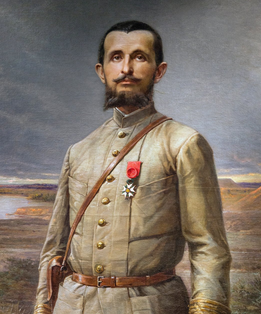 detalj av målningen "" Commander Marchand"" (Jean Baptiste - Jean-Baptiste Marchand av Paul Dominique Philippoteaux