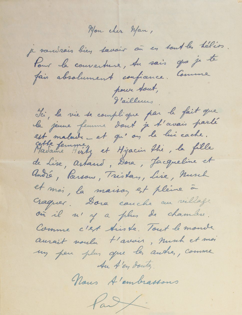 Brev till Man Ray, angående uppnåendet av "Facile" av Paul Eluard