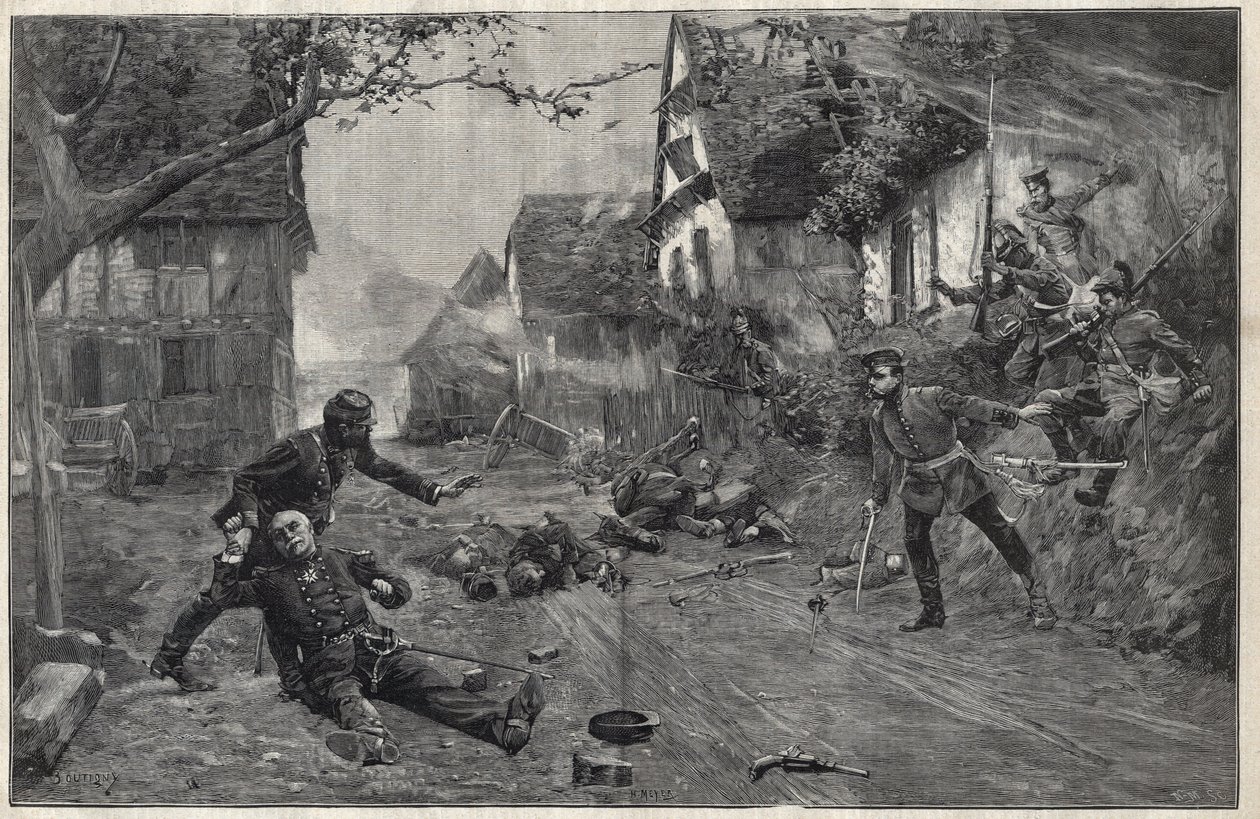 Kriget 1870-1871 - vid slaget vid Woerth (eller slaget vid Froeschwiller Woerth, Froeschwiller-Woerth), 6 augusti av Paul Émile Boutigny