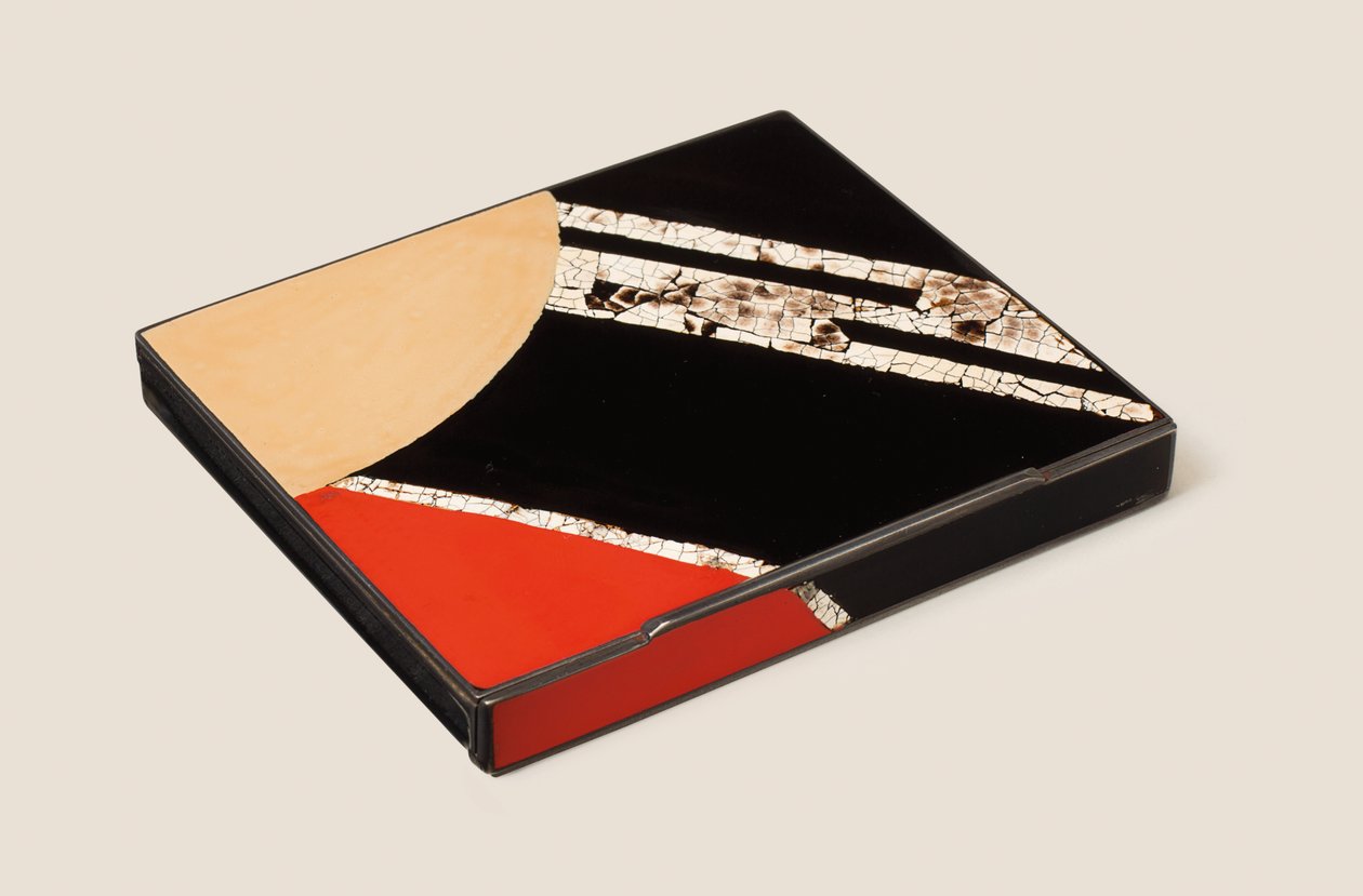 Cigarettfodral, ca 1929 (lackerad metall & äggskal) av Paul Emile Brandt