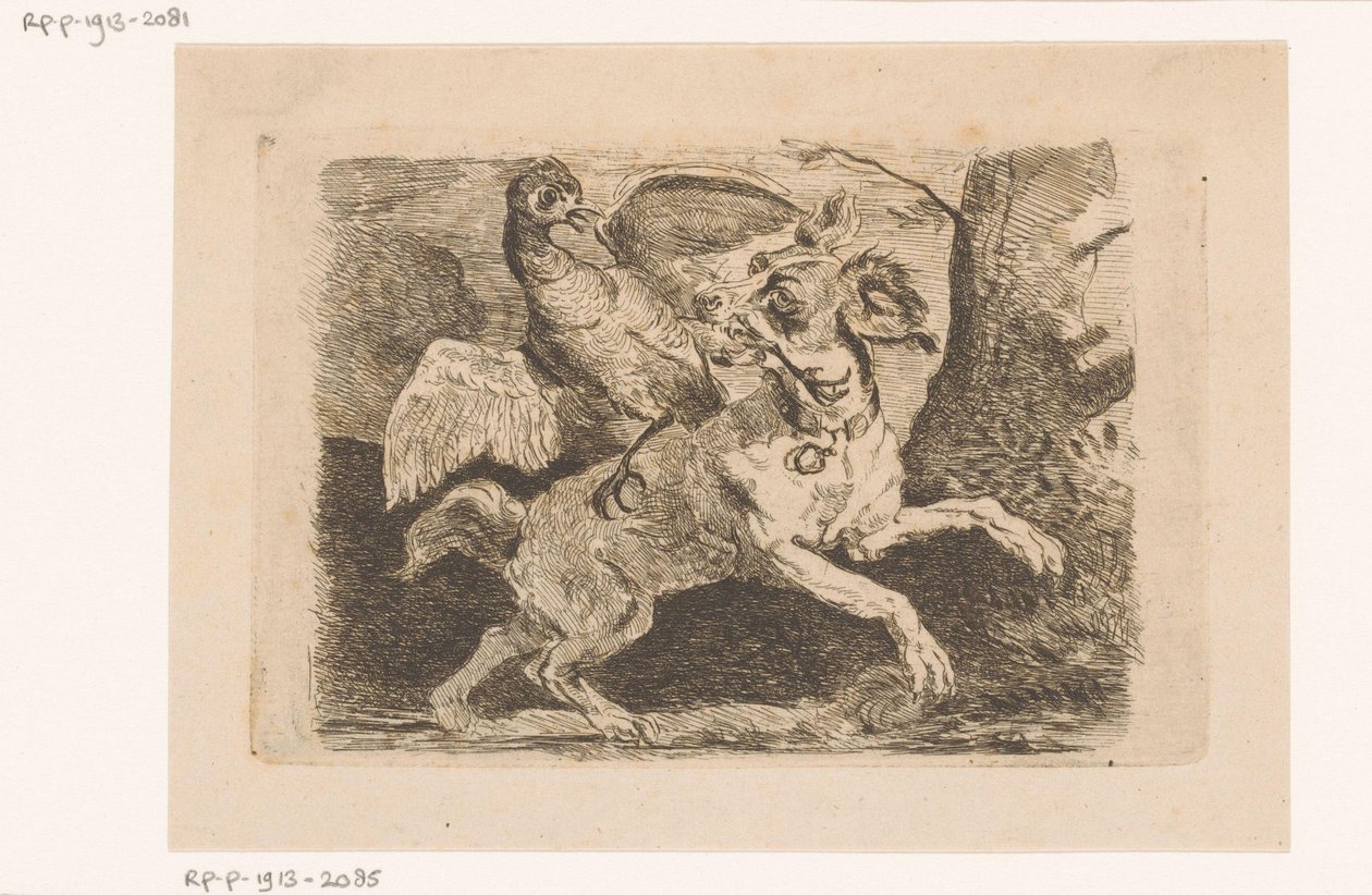 Hunden biter en fasans tass av Paul Emile Nicolié