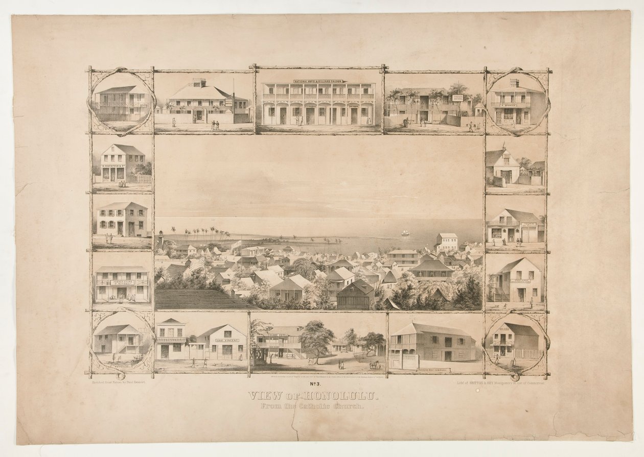 Utsikt över Honolulu, från den katolska kyrkan (nr 3) av Paul Emmert