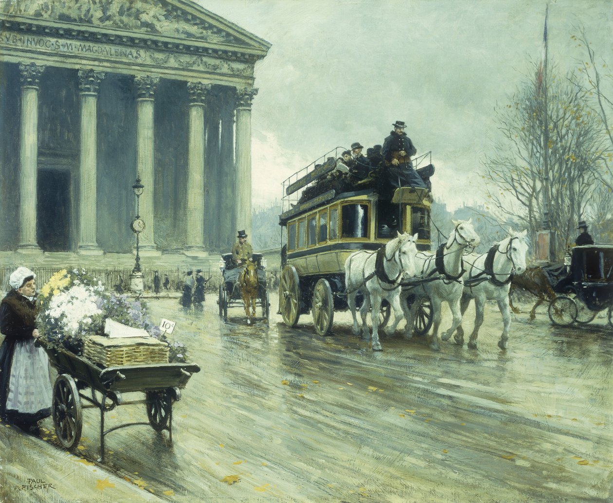 Boulevarden vid Madeleine, Paris av Paul Fischer