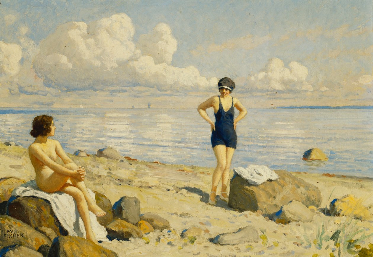 På stranden, av Paul Fischer
